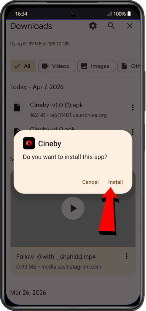 Download CineBy in Android step 3
