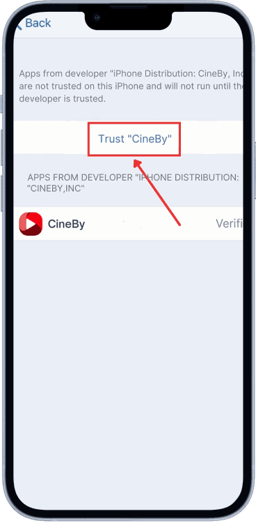 CinBy APP iphone step 3
