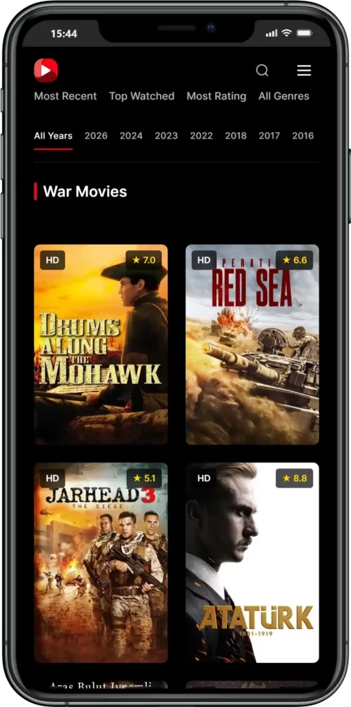 war Movies CineBy app